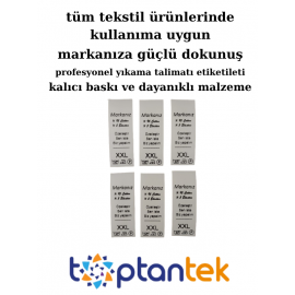 Yıkama Talimatı Etiketi | Tekstil İç Etiketi | Özel Baskılı | japon Akmaz
