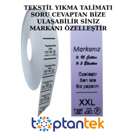 Yıkama Talimatı Etiketi | Tekstil İç Etiketi | Özel Baskılı | japon Akmaz