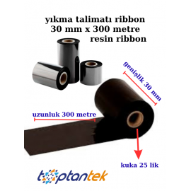 ribbon 30 mm x 300 metre yıkama talimatı ribon (resin ribon)